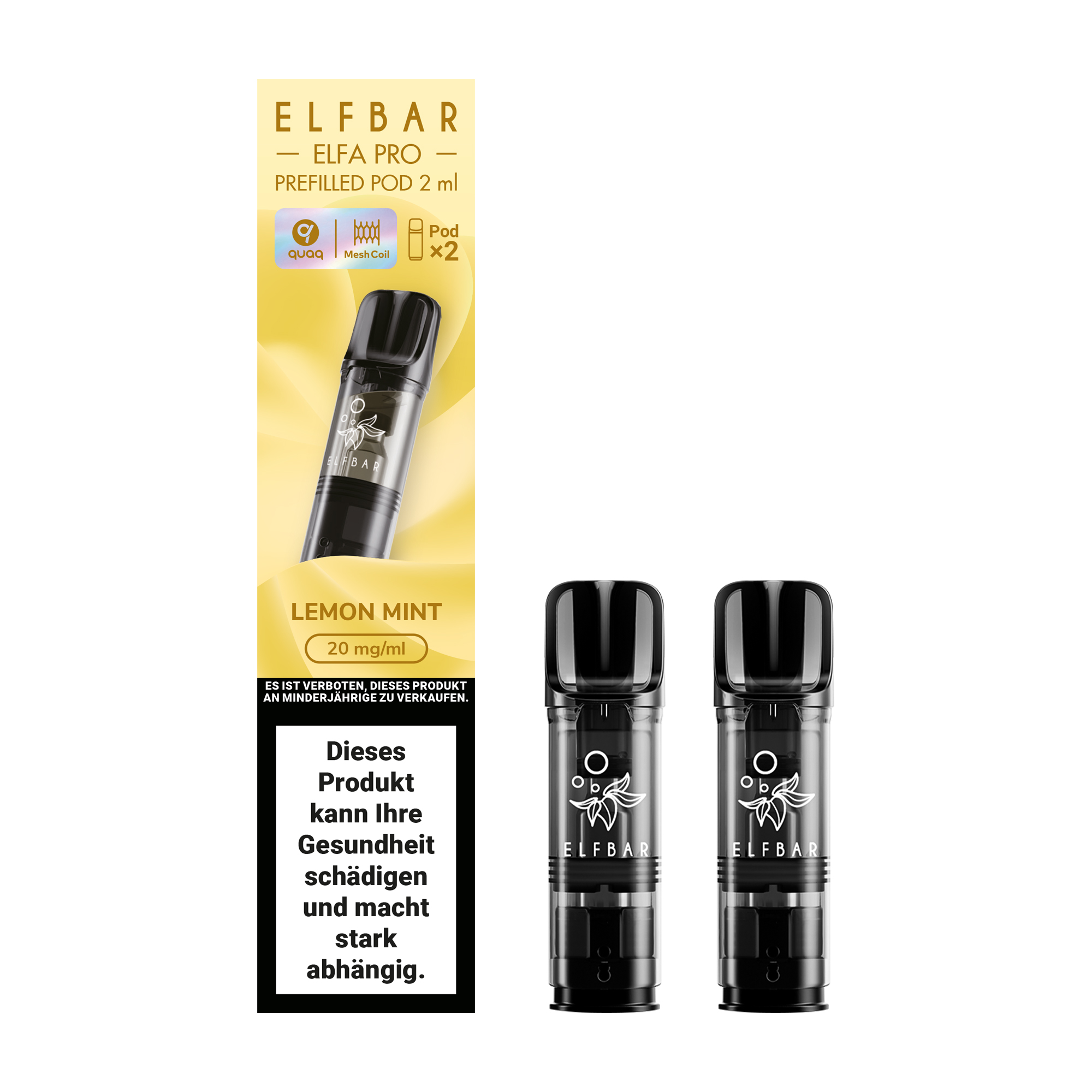 ELFBAR ~ Elfa Pro - 2 x 2ml Pods (20mg) ~ Lemon Mint