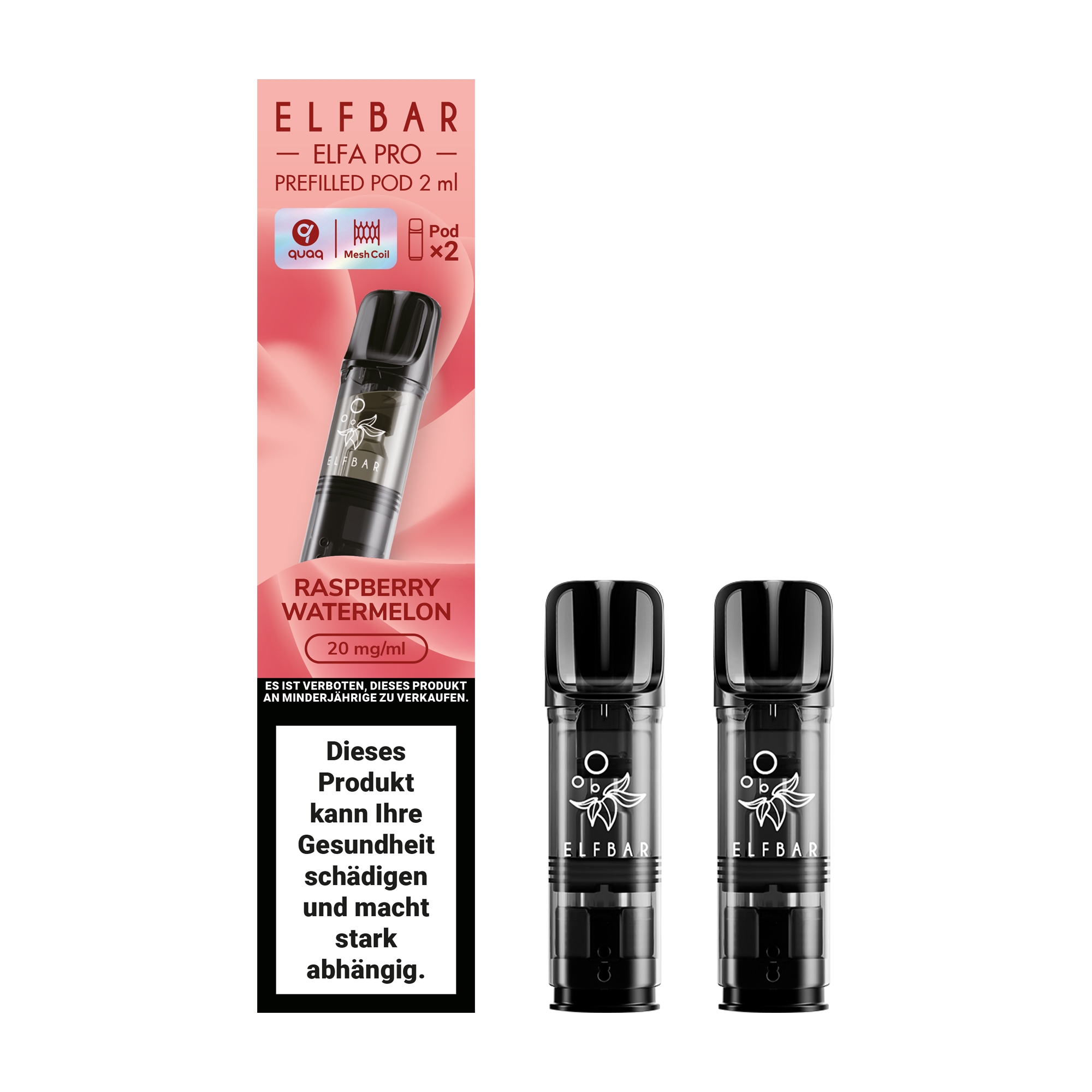ELFBAR ~ Elfa Pro - 2 x 2ml Pods (20mg) ~ Raspberry Watermelon