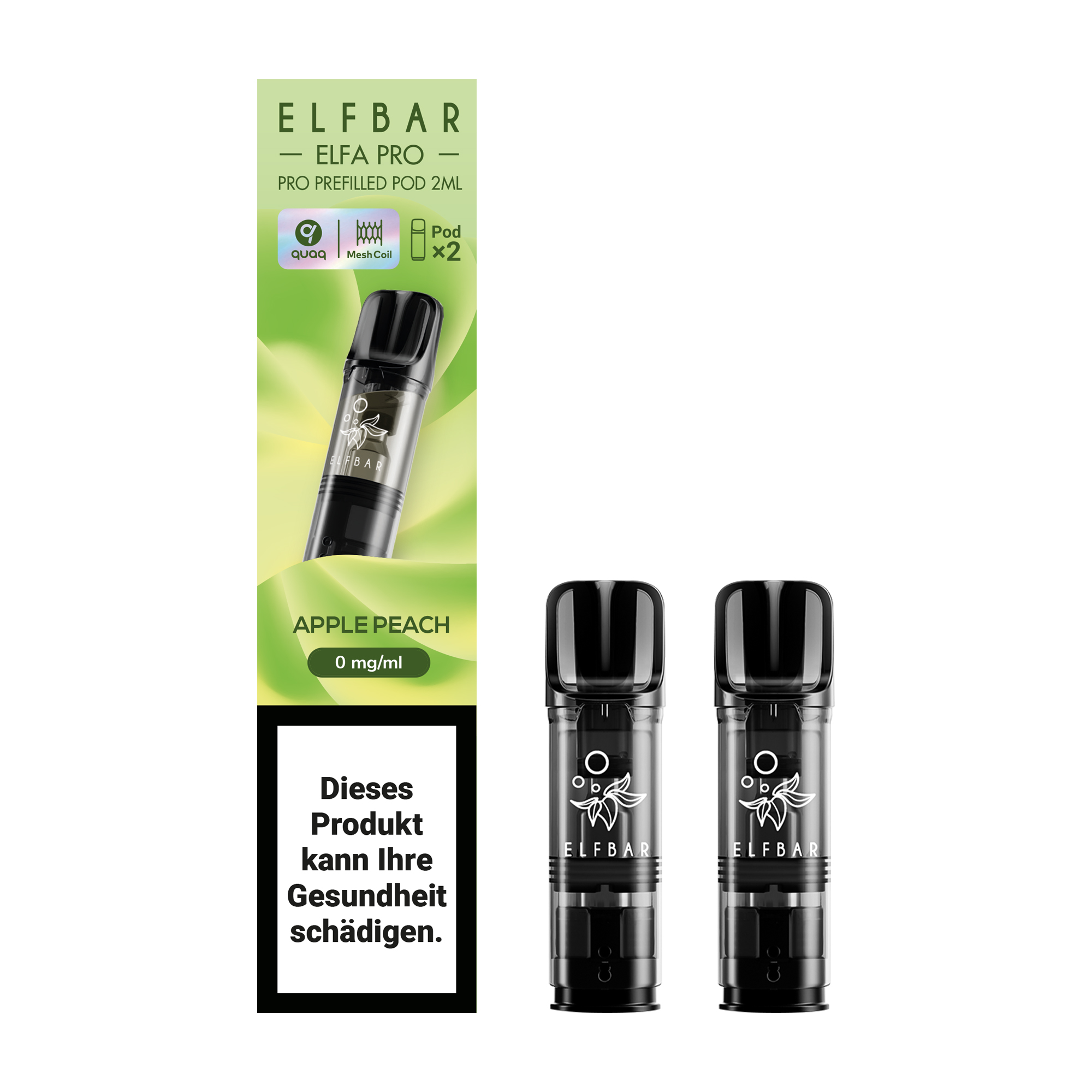 ELFBAR ~ Elfa Pro - 2 x 2ml Pods (0mg) ~ Apple Peach