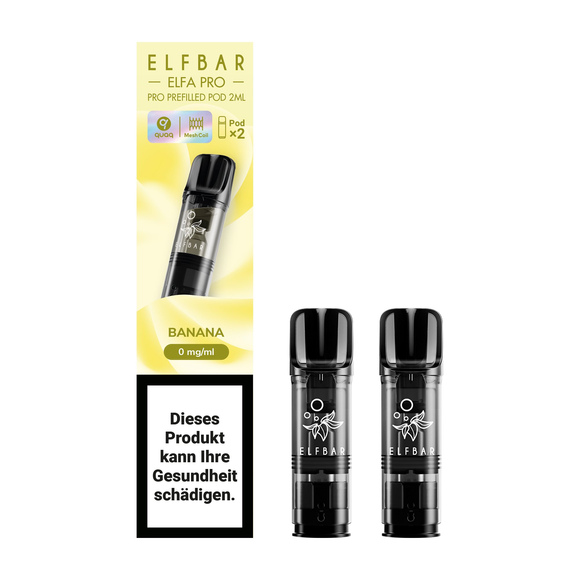 ELFBAR ~ Elfa Pro - 2 x 2ml Pods (0mg) ~ Banana