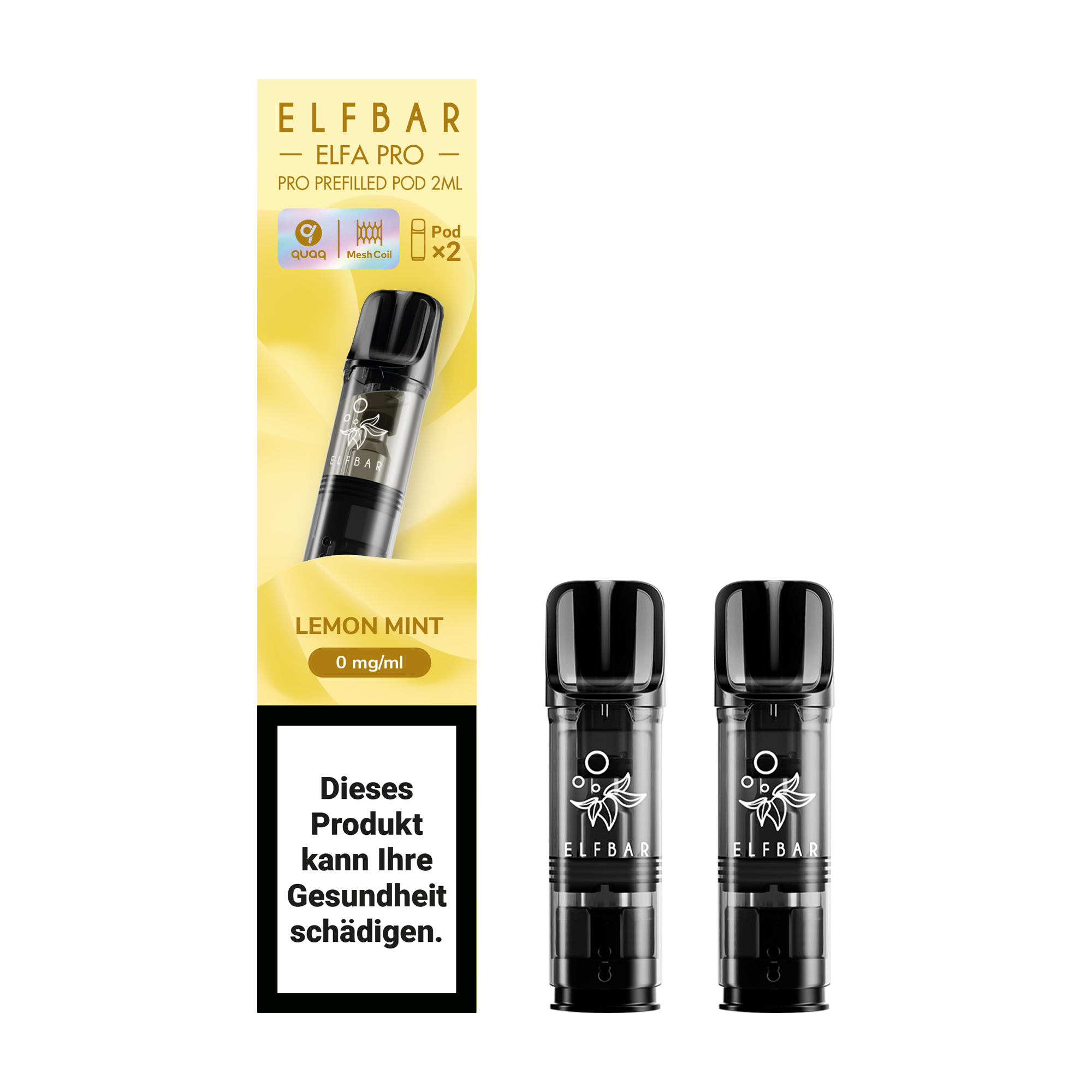 ELFBAR ~ Elfa Pro - 2 x 2ml Pods (0mg) ~ Lemon Mint