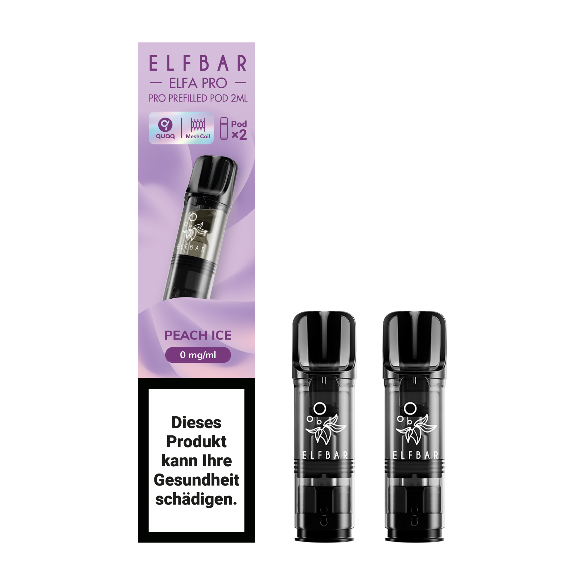ELFBAR ~ Elfa Pro - 2 x 2ml Pods (0mg) ~ Peach ICE