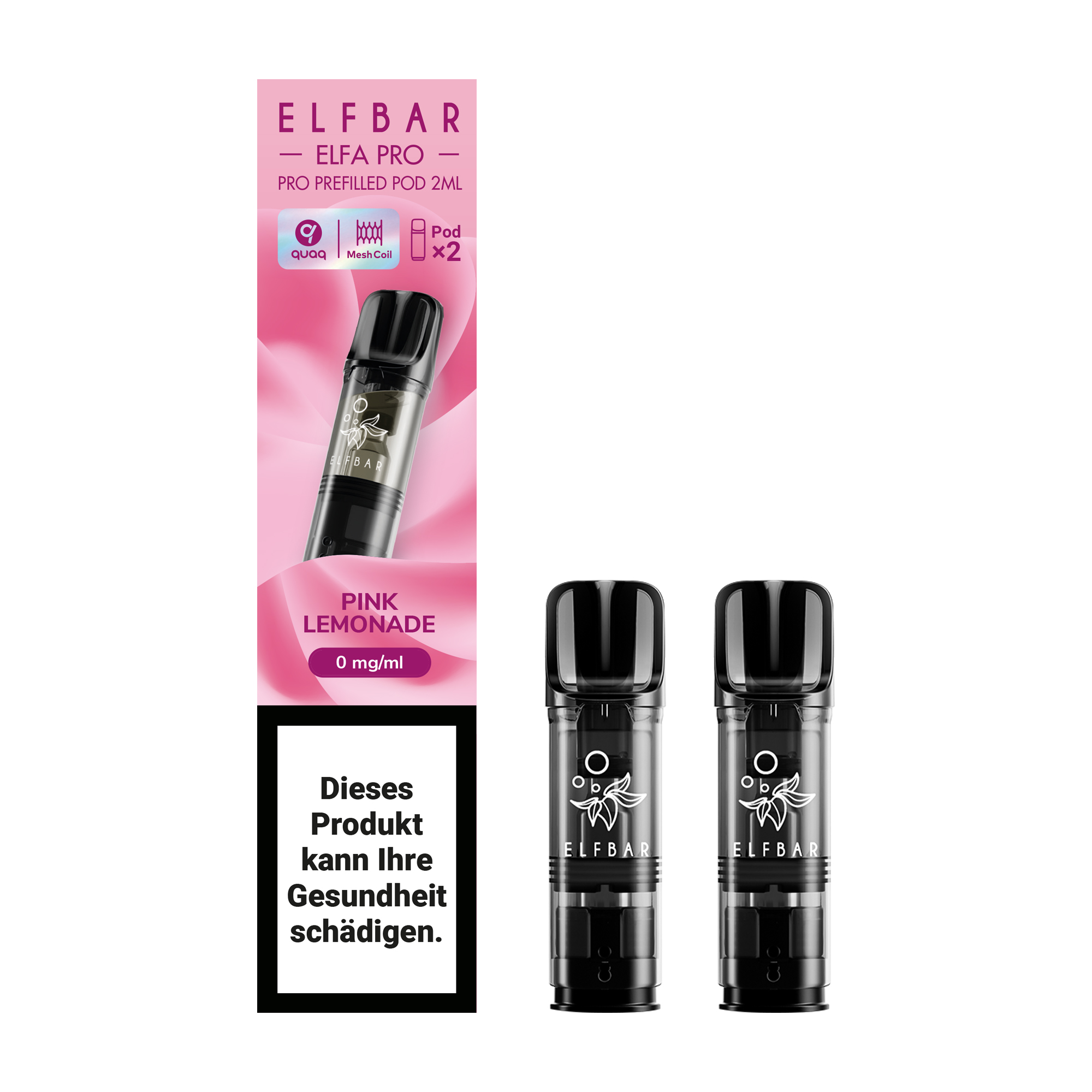 ELFBAR ~ Elfa Pro - 2 x 2ml Pods (0mg) ~ Pink Lemonade