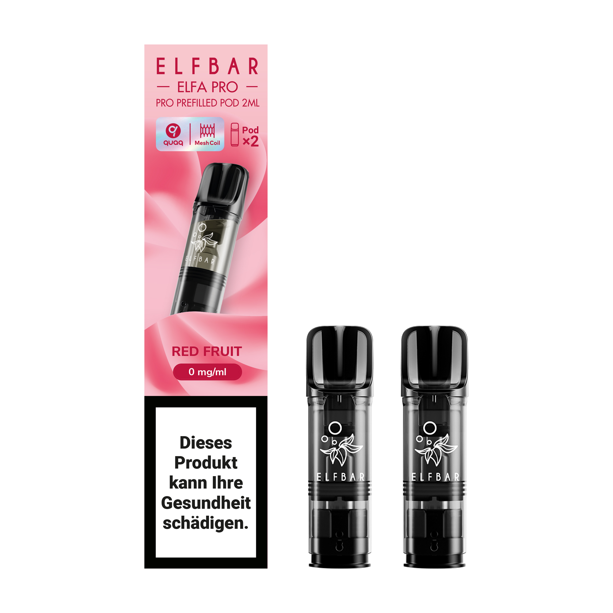ELFBAR ~ Elfa Pro - 2 x 2ml Pods (0mg) ~ Strawberry Raspberry Cherry ICE