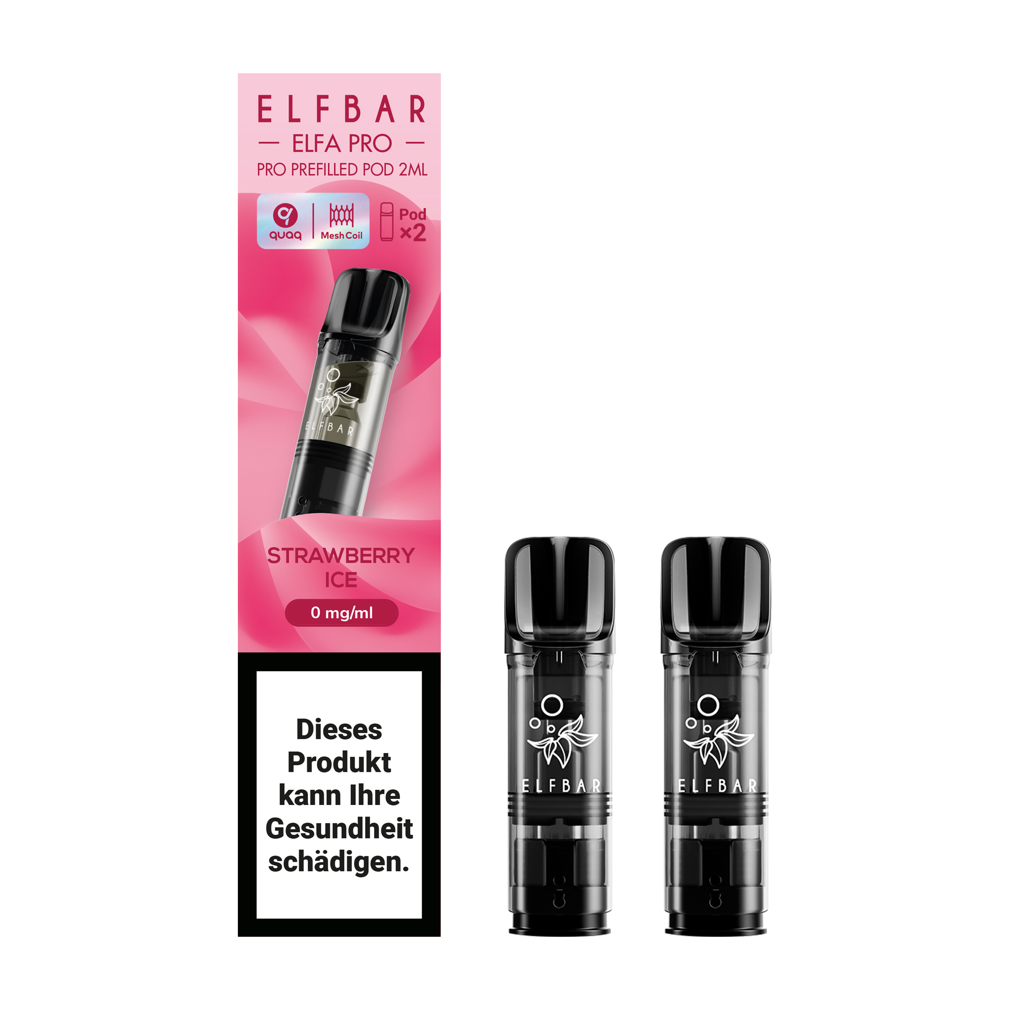 ELFBAR ~ Elfa Pro - 2 x 2ml Pods (0mg) ~ Strawberry ICE