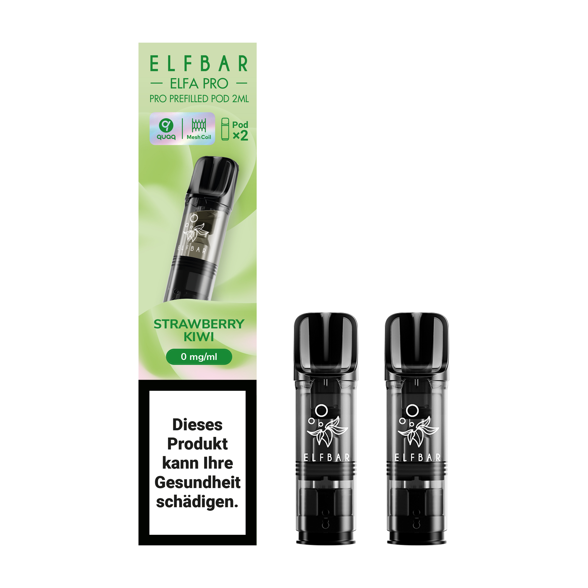 ELFBAR ~ Elfa Pro - 2 x 2ml Pods (0mg) ~ Strawberry Kiwi