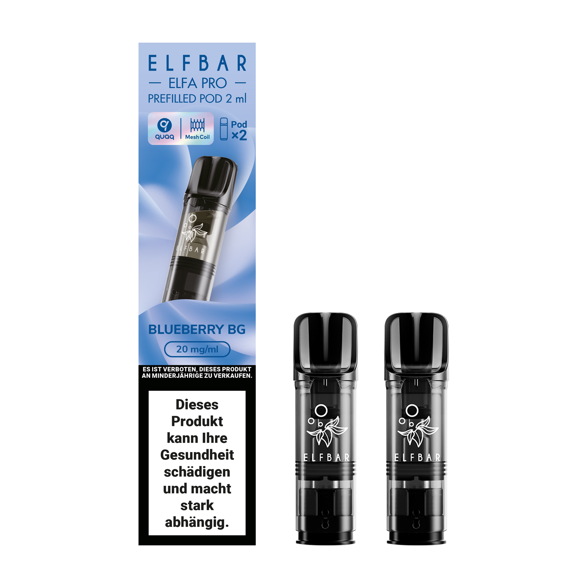 ELFBAR ~ Elfa Pro - 2 x 2ml Pods (20mg) ~ Blueberry BG