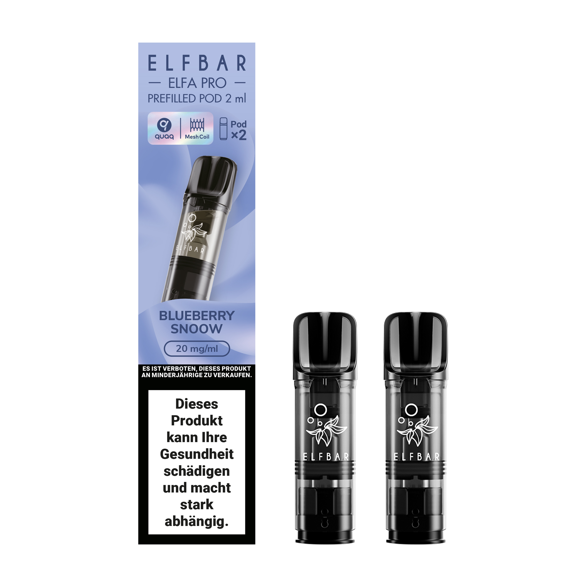 ELFBAR ~ Elfa Pro - 2 x 2ml Pods (20mg) ~ Blueberry Snoow