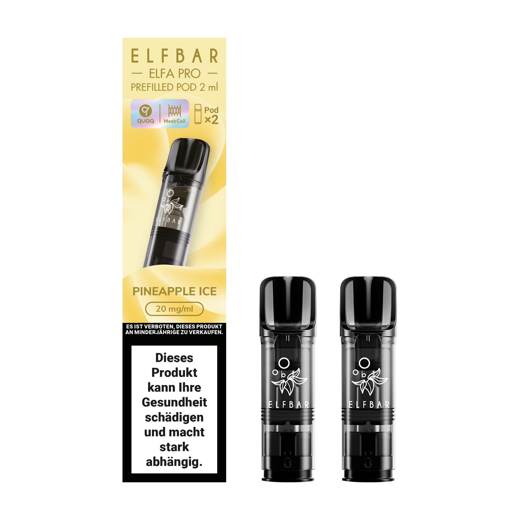 ELFBAR ~ Elfa Pro - 2 x 2ml Pods (20mg) ~ Pineapple ICE