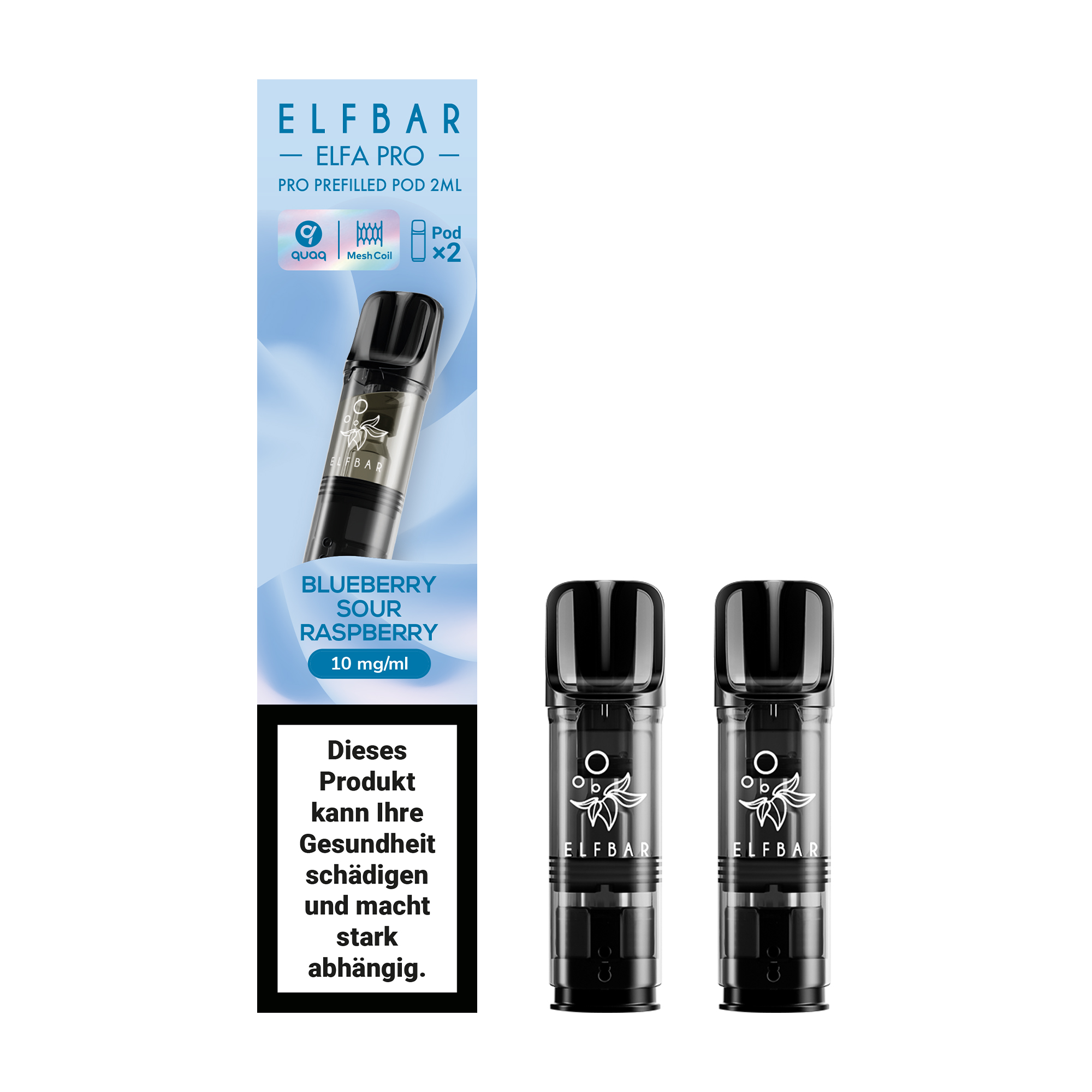 ELFBAR ~ Elfa Pro - 2 x 2ml Pods (10mg) ~ Blueberry Sour Raspberry