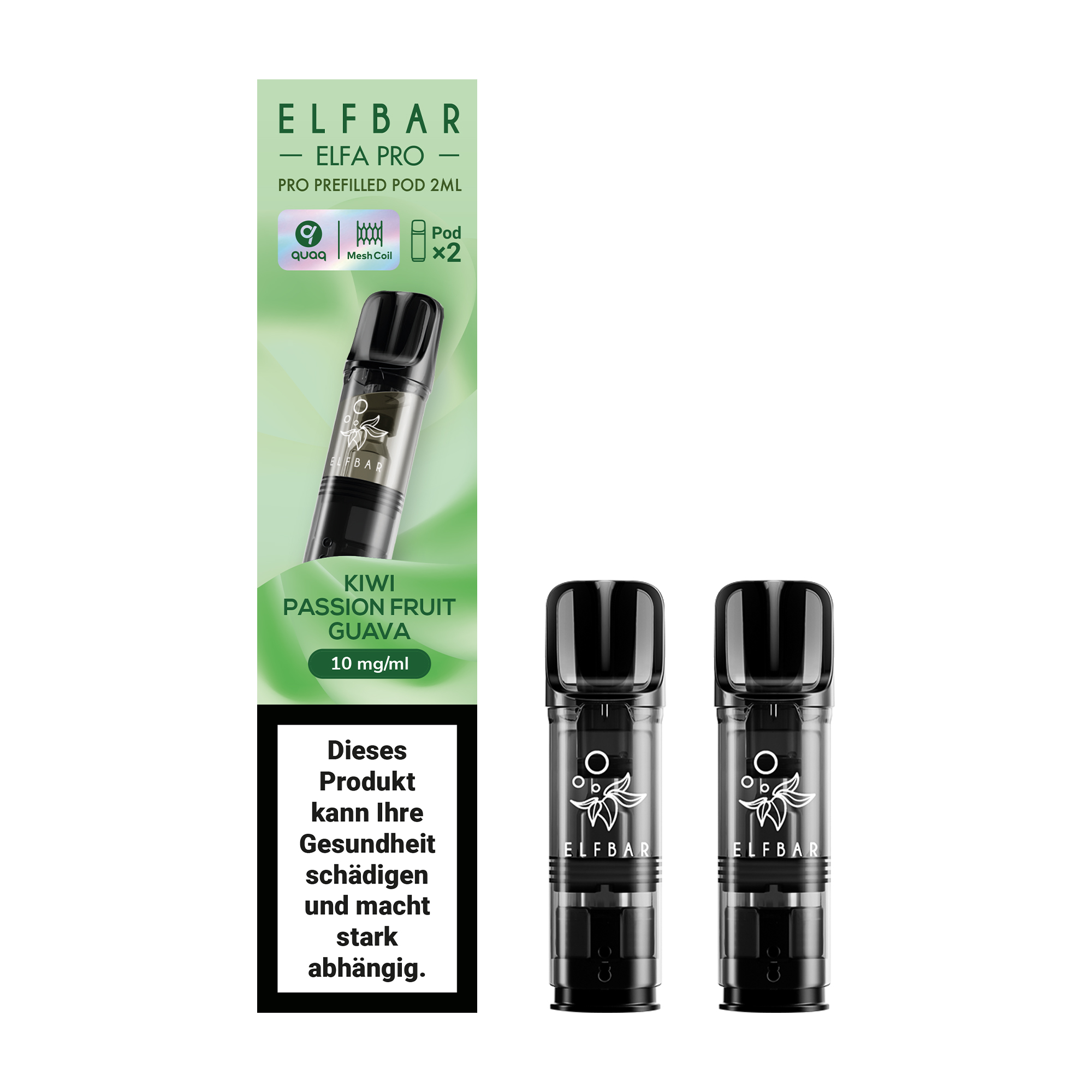 ELFBAR ~ Elfa Pro - 2 x 2ml Pods (10mg) ~ Kiwi Passionfruit Guava