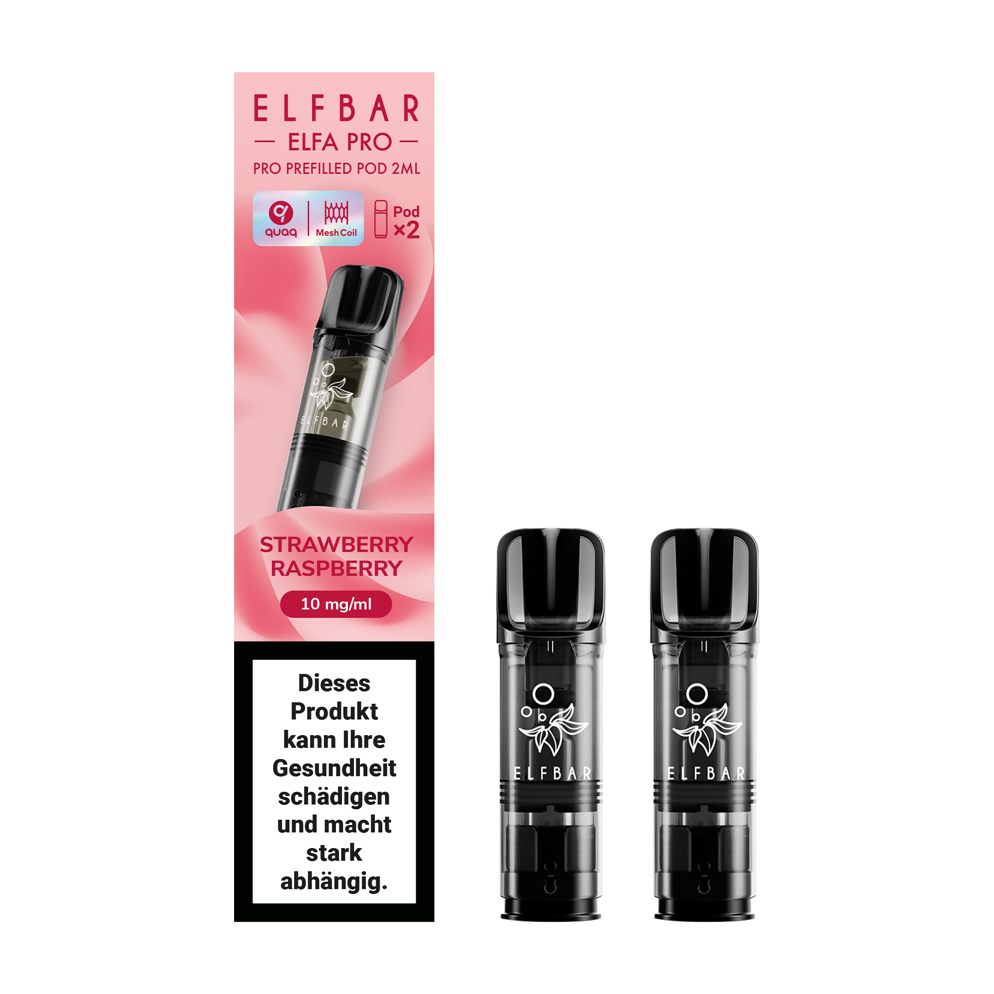 ELFBAR ~ Elfa Pro - 2 x 2ml Pods (10mg) ~ Strawberry Raspberry Cherry ICE