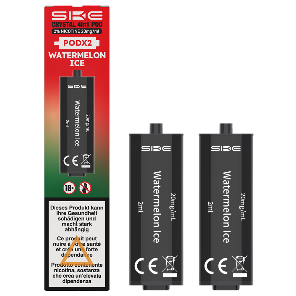 SKE Crystal ~ 4 in 1 ~ 2x2ml Pods (20mg) ~ Watermelon Ice