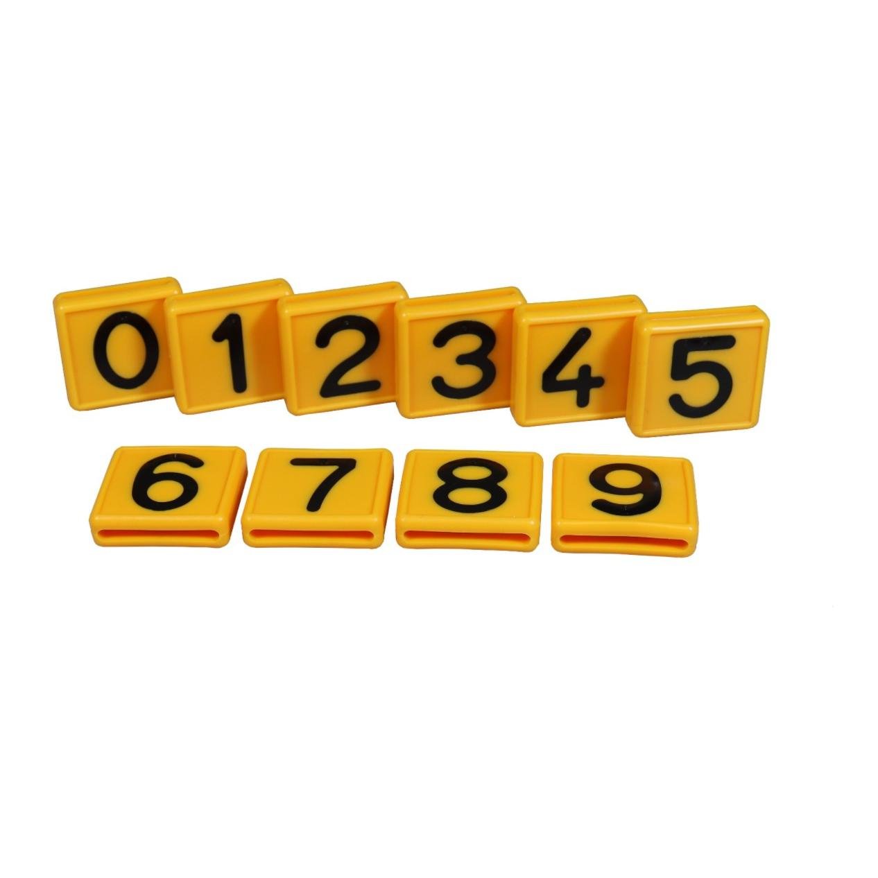 Mainer Nummernblock 48x46 mm CRS1 für Kühe/Pferde Standard 0 - 9 - Gelb -