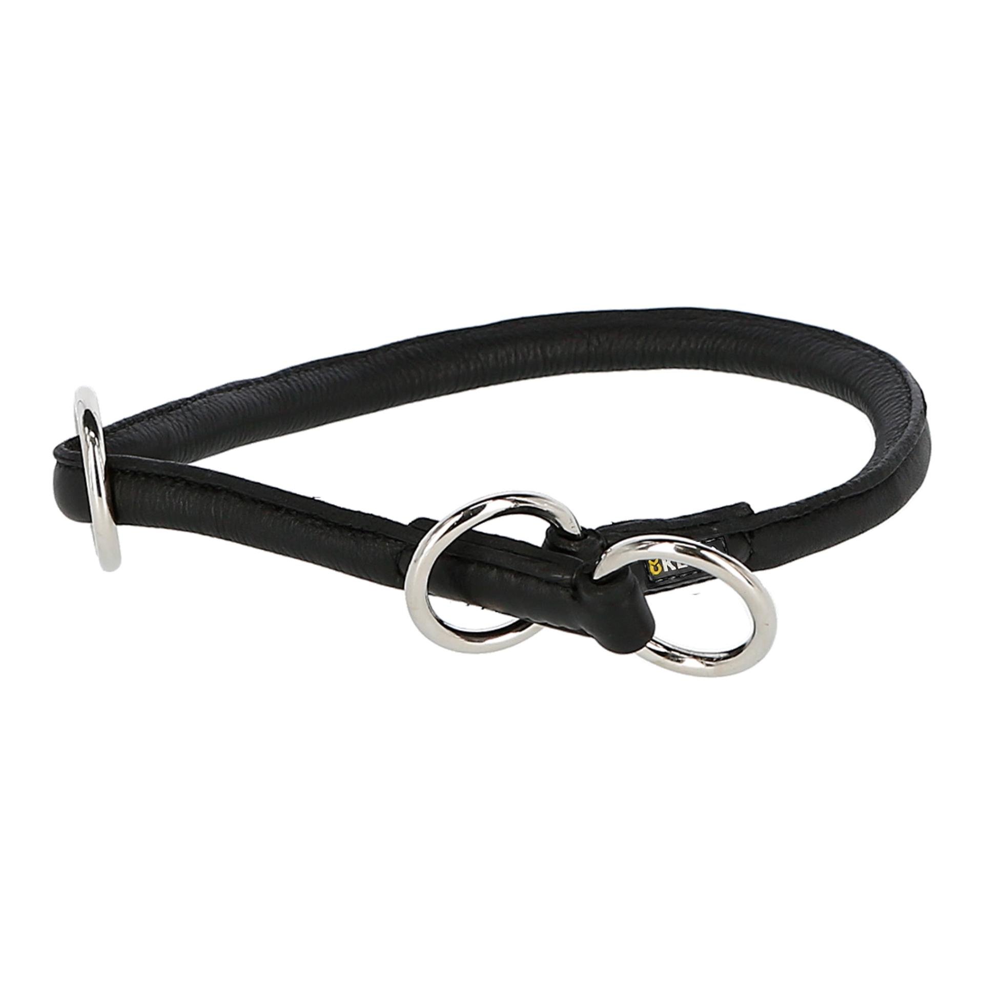 Kerbl Echtleder-Halsband Roma mit Zugstop - schwarz
