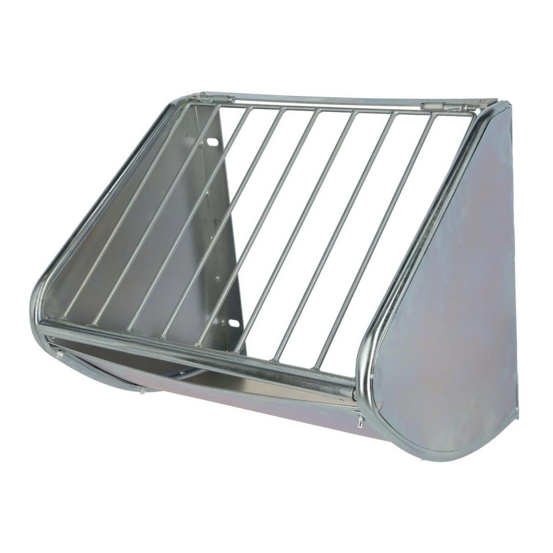 Kerbl Heuraufe mit Futterspargitter für Pferde - Silber -