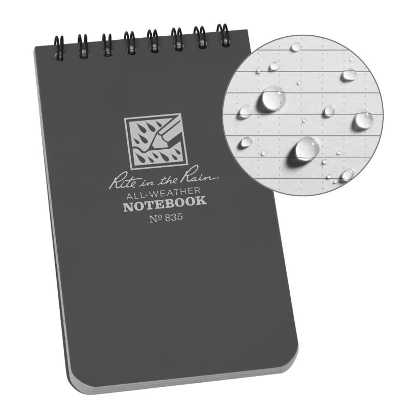 Rite in the Rain 3 X 5 Allwetter Notizbuch 835 - Grau
