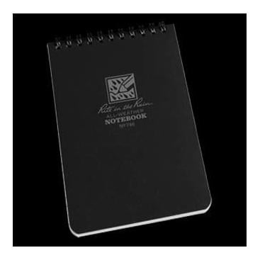 Rite in the Rain 4 X 6 Allwetter Notizbuch 746 - Schwarz