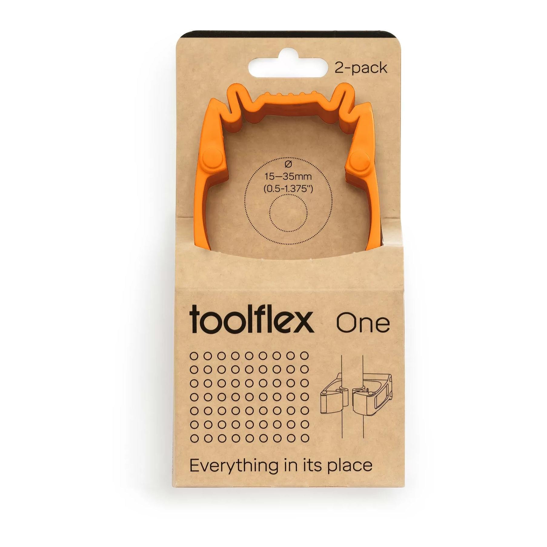 Toolflex One Halter mit Wandadapter - 2 Stück - Orange -