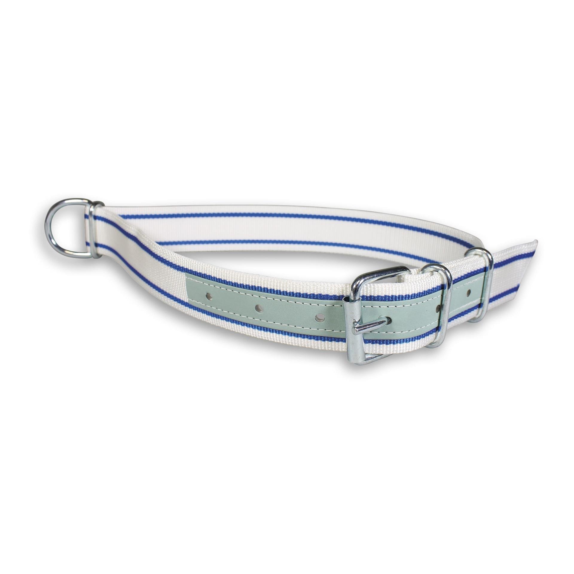 Mainer Halsband für Jungbullen 50 mm - Weiss/Blau -