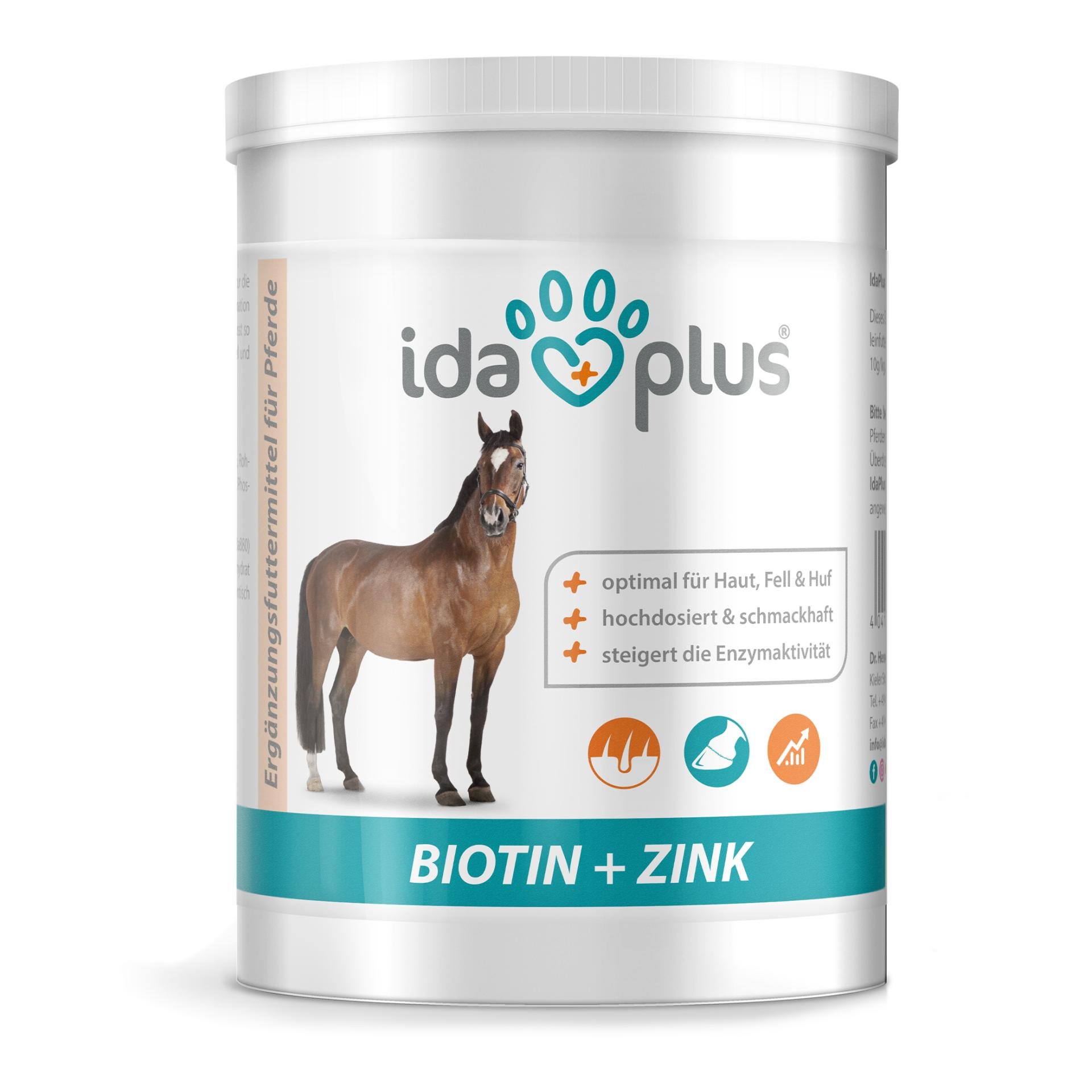 IdaPlus Biotin + Zink für Pferde - hochdosiert - verbessert Hufqualität & Hufwachstum