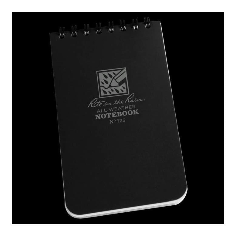 Rite in the Rain 3 X 5 Allwetter Notizbuch 735 - Schwarz