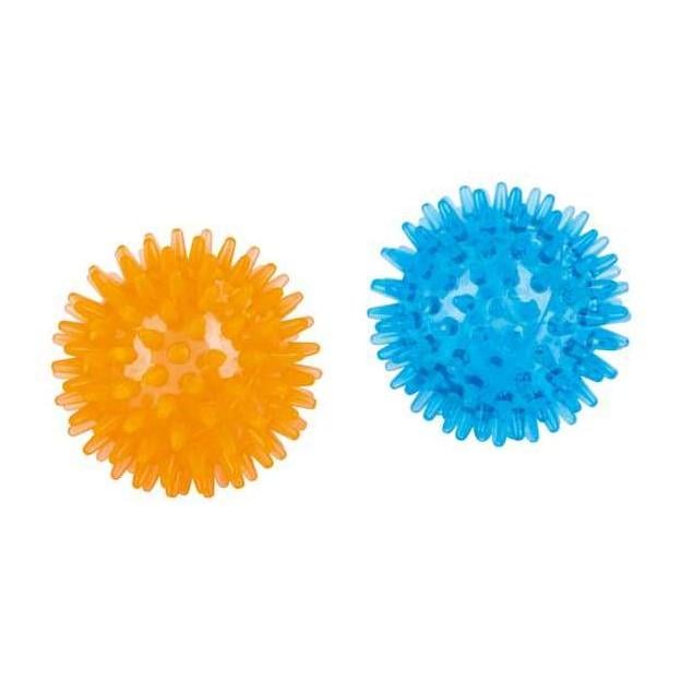 Kerbl Igelbälle Katzenspielzeug - 2 Stück - Gelb/Blau -