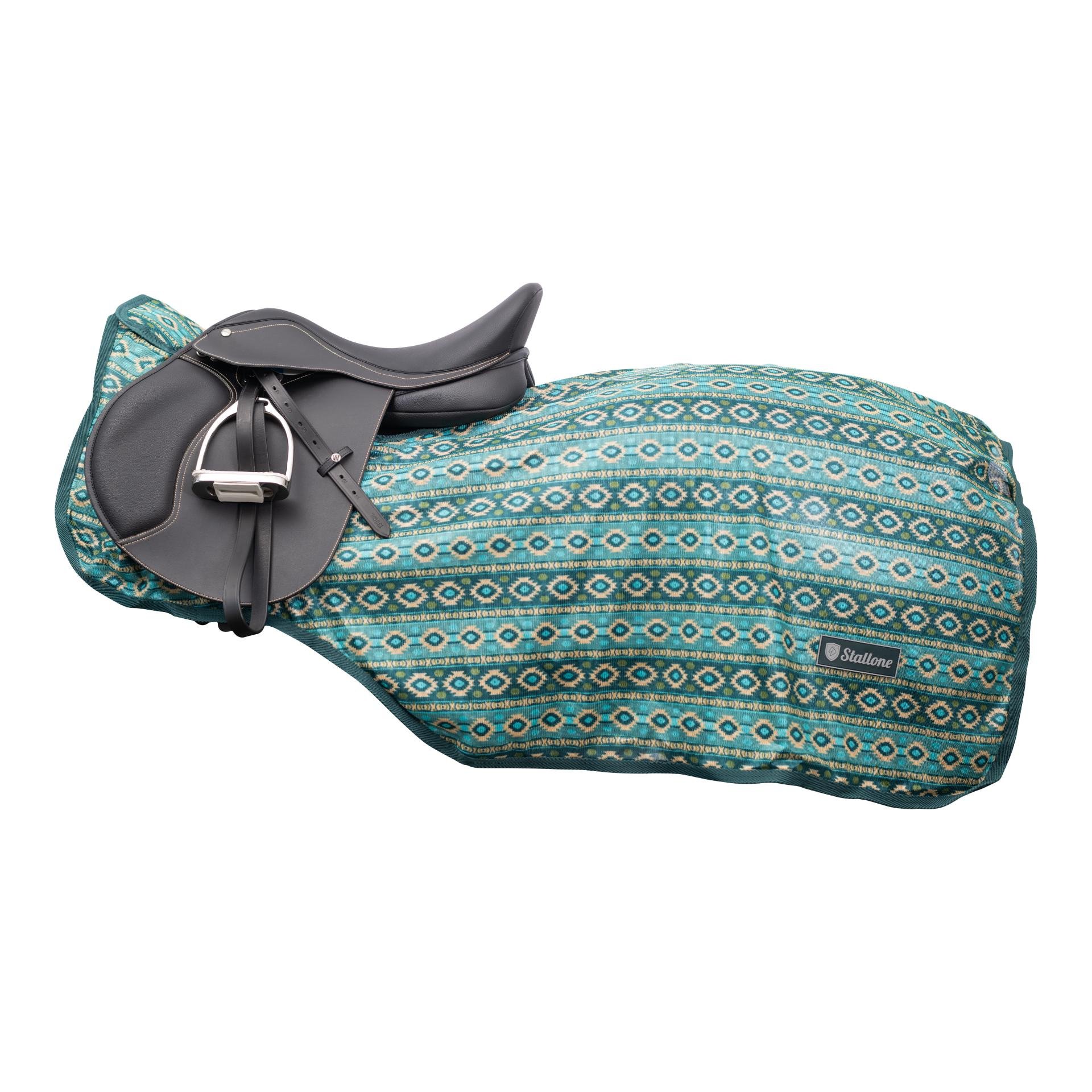 Stallone Reit-Fliegendecke Summer Stroll - Türkis / Beige -