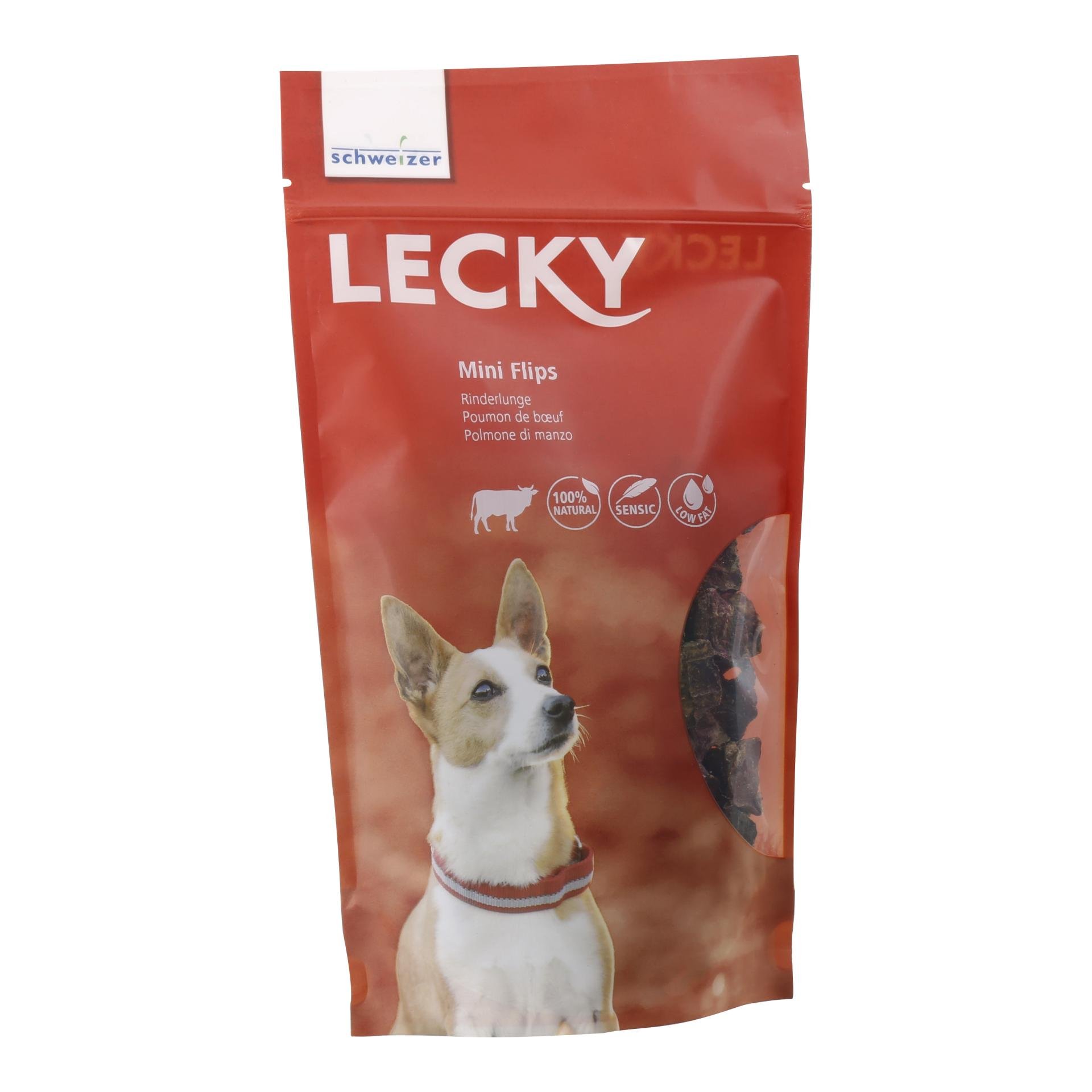 LECKY Mini Flips Rinderlunge - Natur - - myluckydog