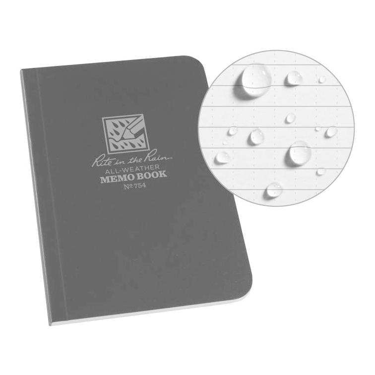 Rite in the Rain Allwetter Notizbuch Pocket Memo 754 - Schwarz