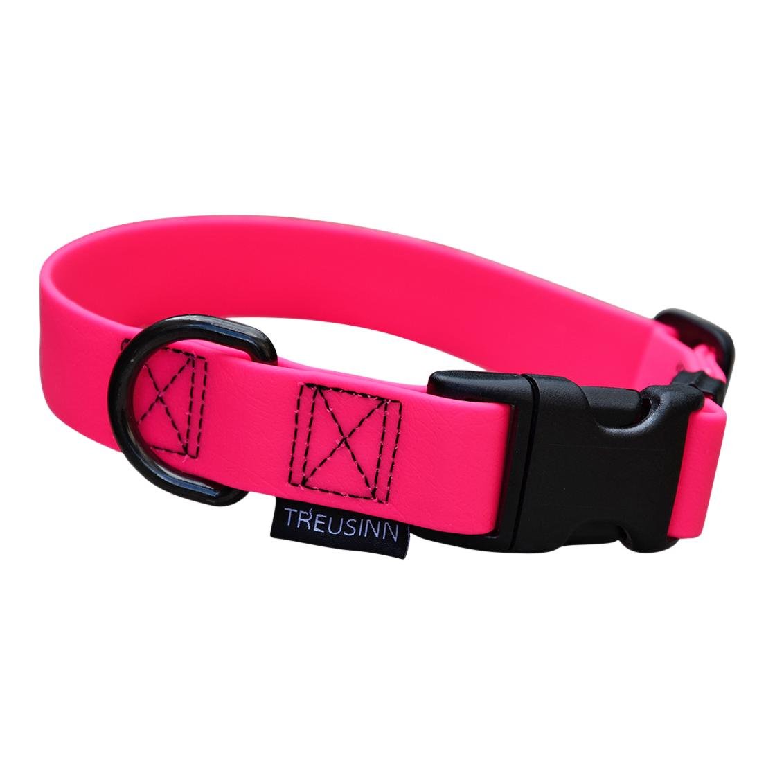 Treusinn. Hundehalsband Biothane STAY - neonpink