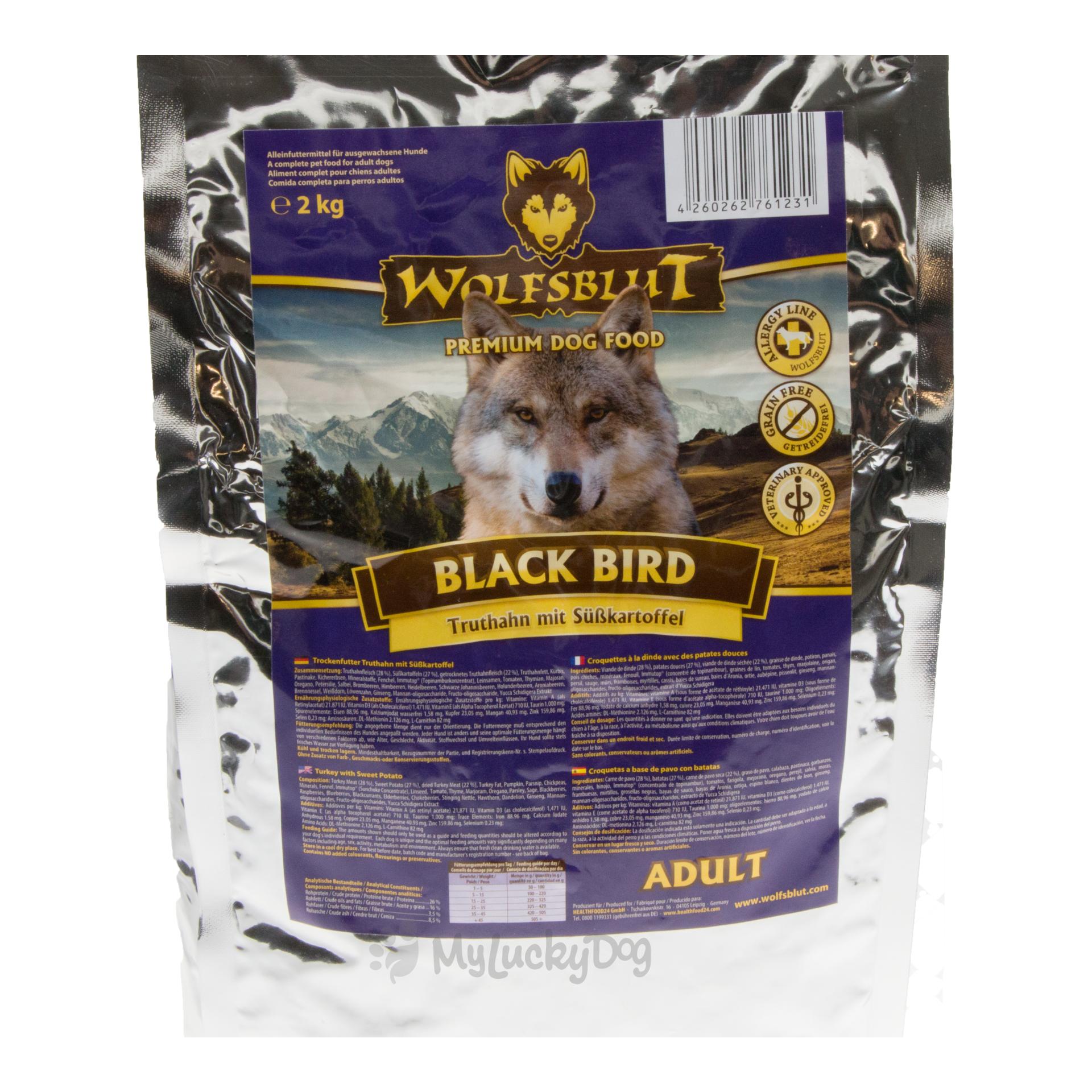 Wolfsblut Trockenfutter für Hunde Black Bird ADULT Truthahn+Süßkartoffel - Natur -