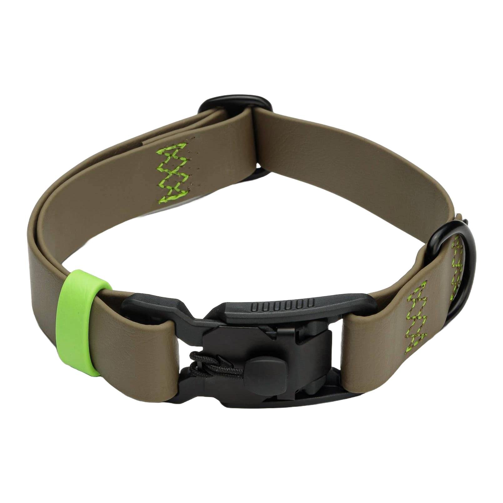 Cloud 7 Hundehalsband Biothane Ipanema - Olive/Neongreen -