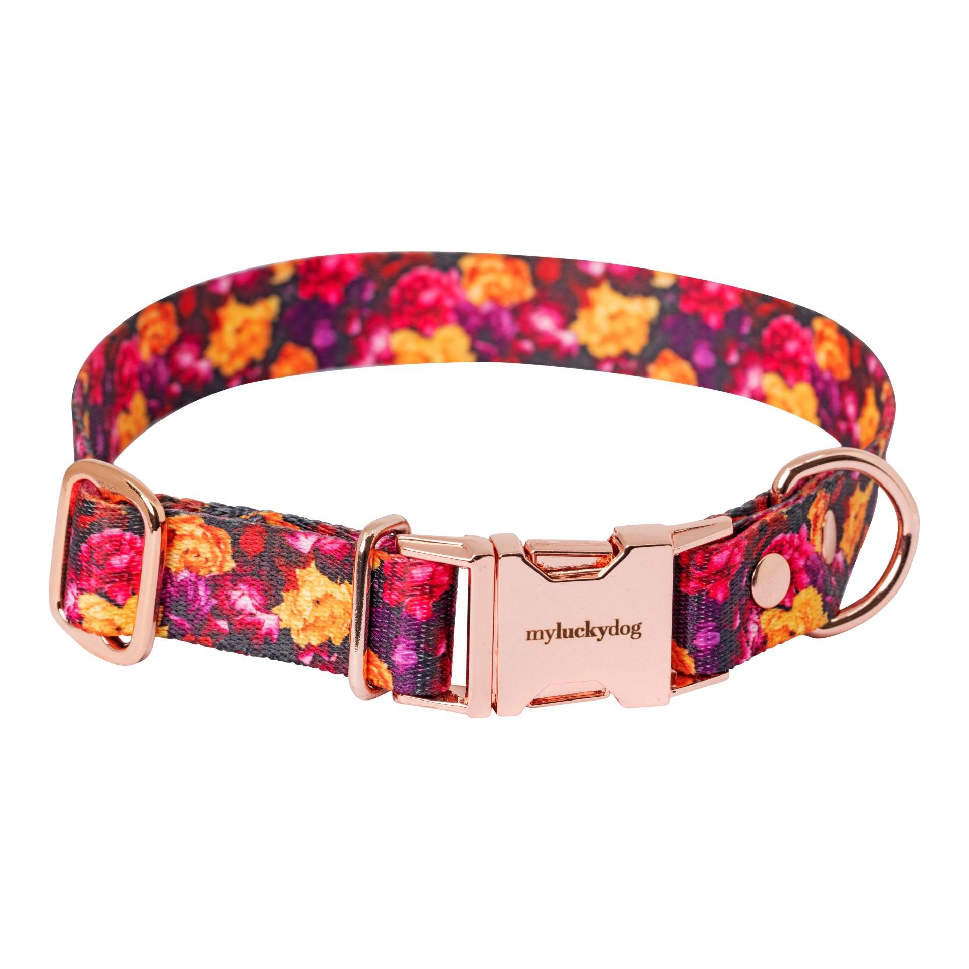 MyLuckyDog Hundehalsband Mille Fleurs - Mehrfarbig -