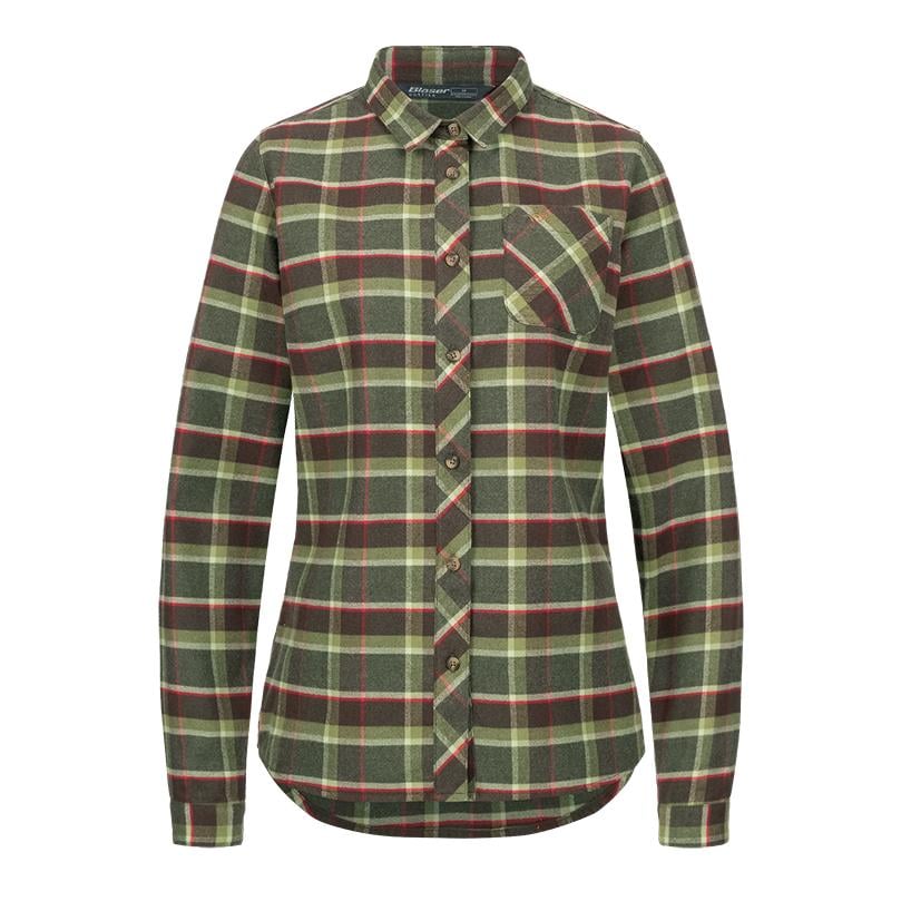 Blaser Charlotte Damen Bluse - Oliv/Rot kariert