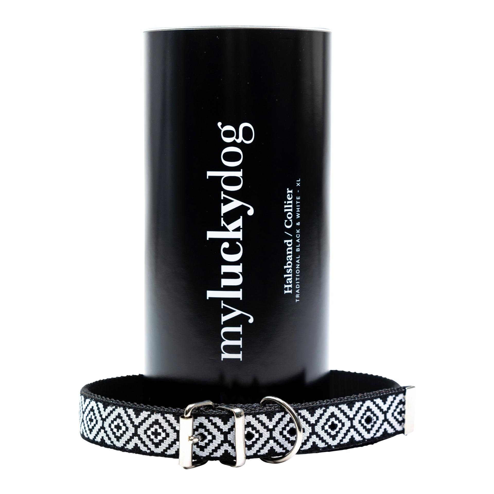 MyLuckyDog Halsband - traditional - black & white