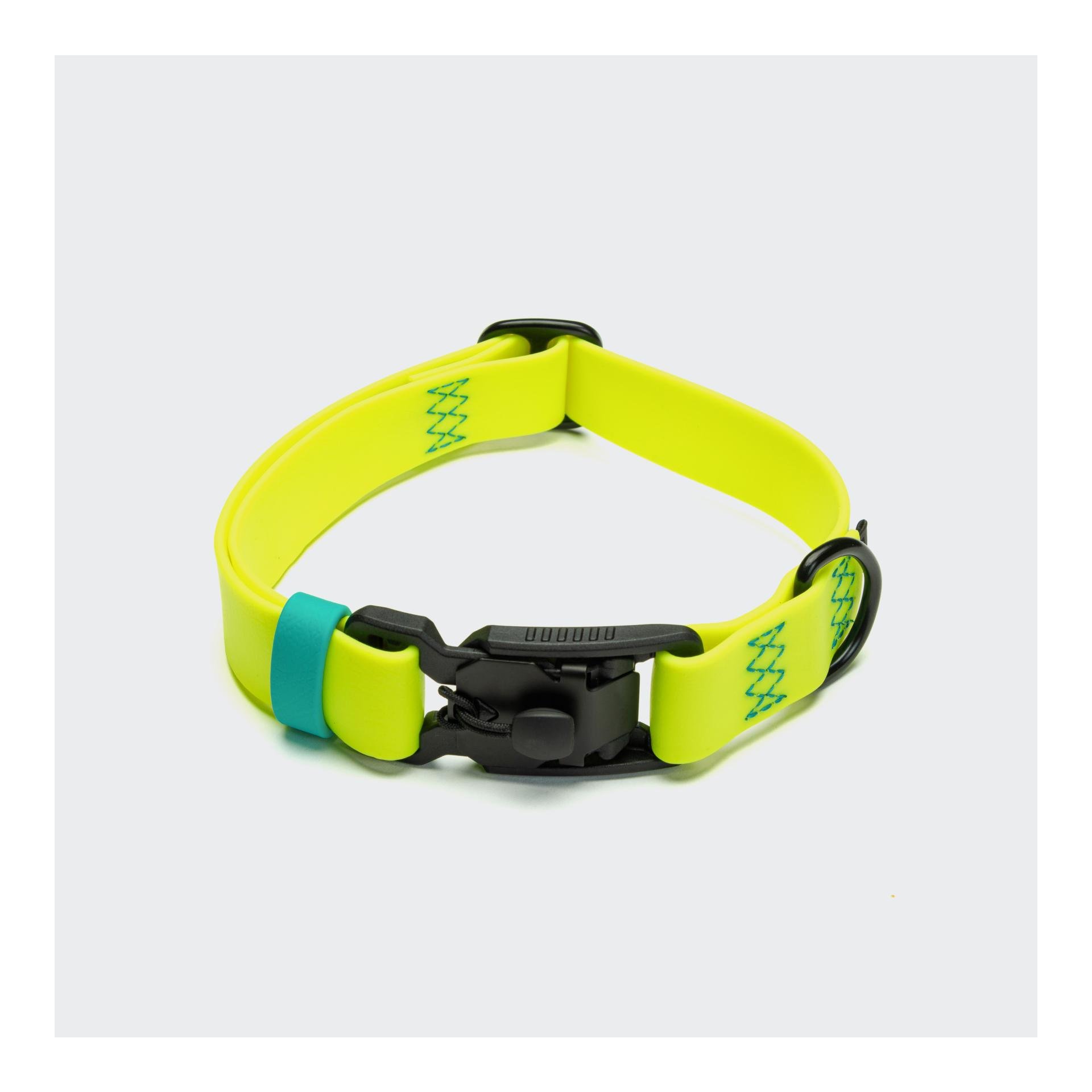 Cloud 7 Hundehalsband Biothane Ipanema - Neon Yellow / Aqua -
