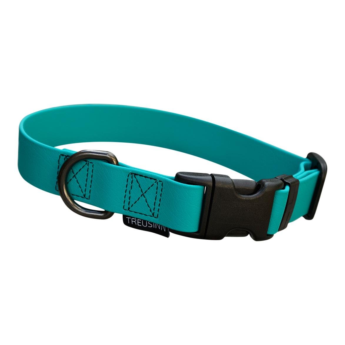 Treusinn. Hundehalsband Biothane STAY - petrol