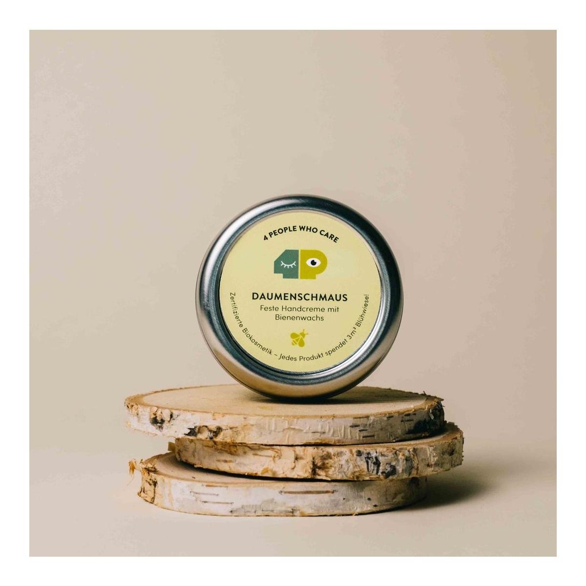 4peoplewhocare Feste Handcreme | Daumenschmaus - Dose - 30g - Natur -