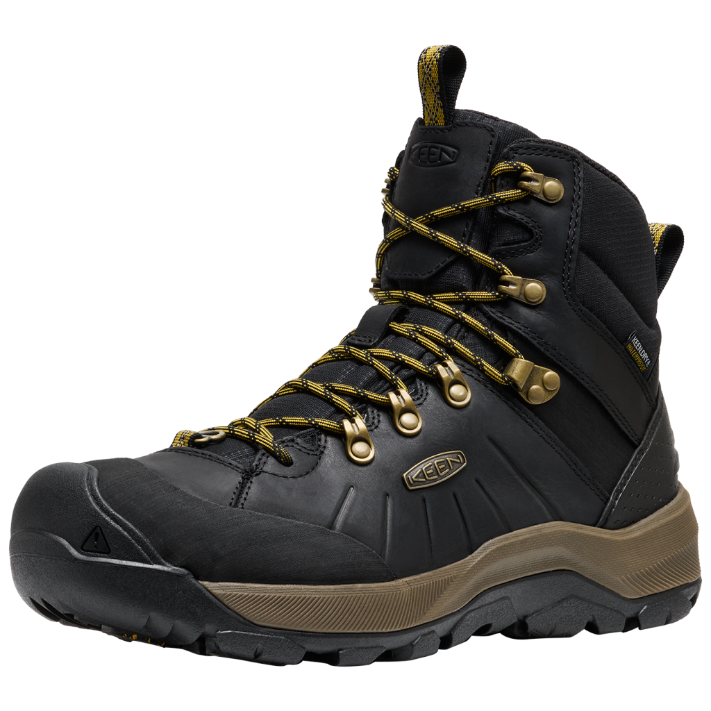 KEEN M Revel IV Mid Polar Winterschuhe Herren, black/lemon curry, Grösse: 42.5