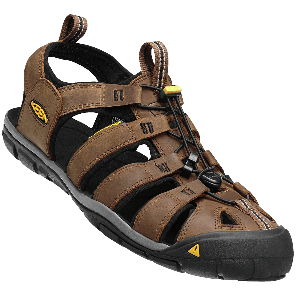 KEEN Herren Trekkingsandalen M Clearwater CNX Leather, Braun, aus Leder