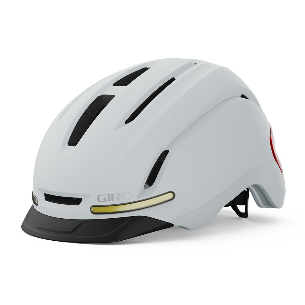 Giro Ethos LED MIPS Stadt- und E-Bike Helm, Farbe: matte chalk, Grösse: M, Konstruktion: In-Mold-Polycarbonat / EPS-LinerIntegrierte LED Front- und Rücklichter mit BlinkerfunktionAufladbar über USB-C SchnittstelleBluetooth Fernbedienung am LenkerGewic