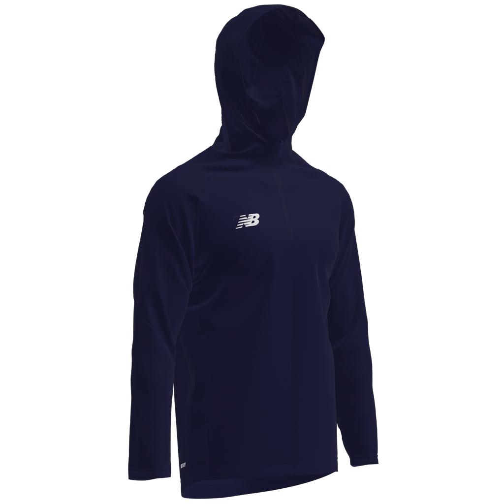 New Balance Herren Trainingsjacke TW Training Rain Jacket, Blau, Regular Fit, ideal für Ballsport & Teamsport