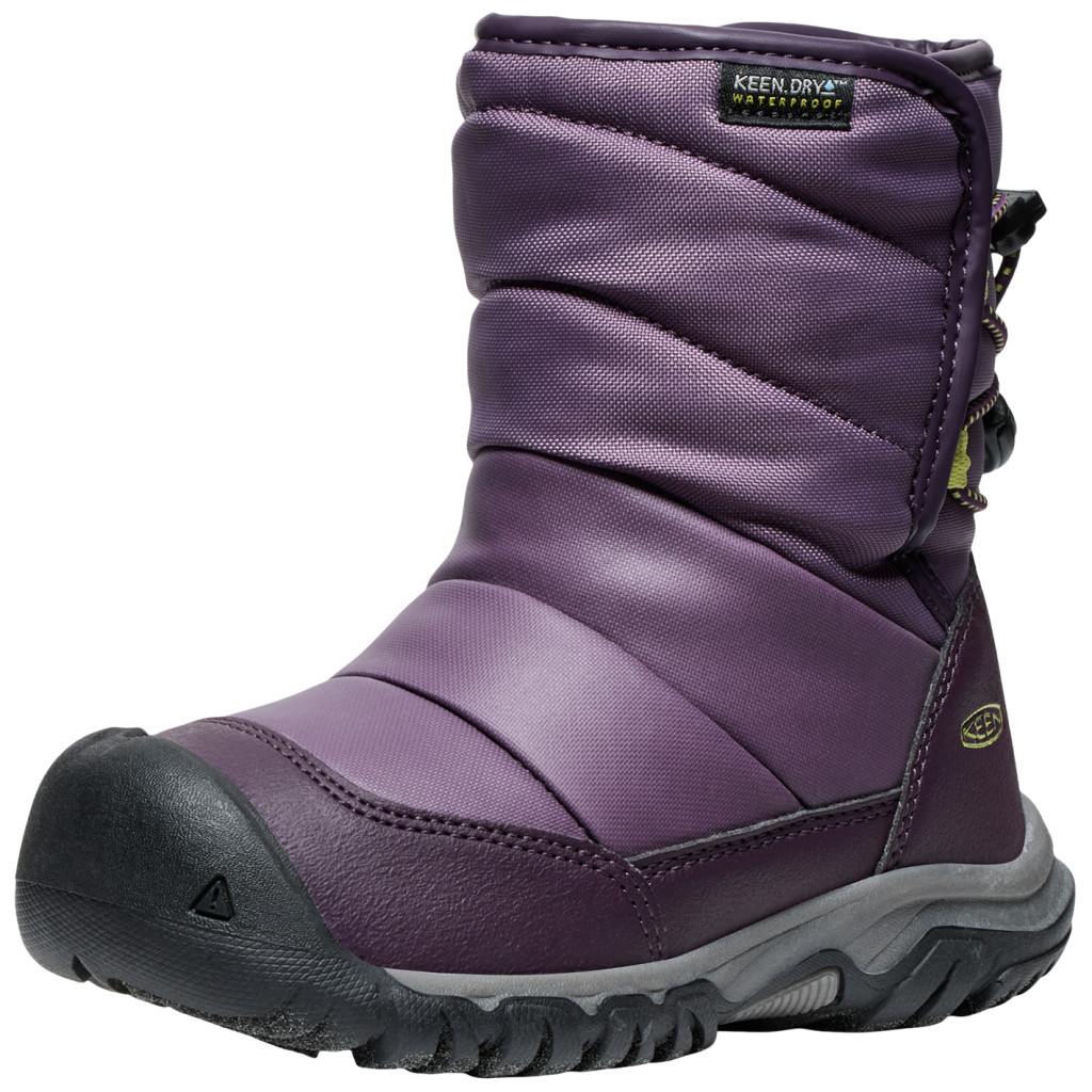 KEEN Kids C Puffrider WP Winterschuhe unisex, black plum/daiquiri green, Grösse: 31