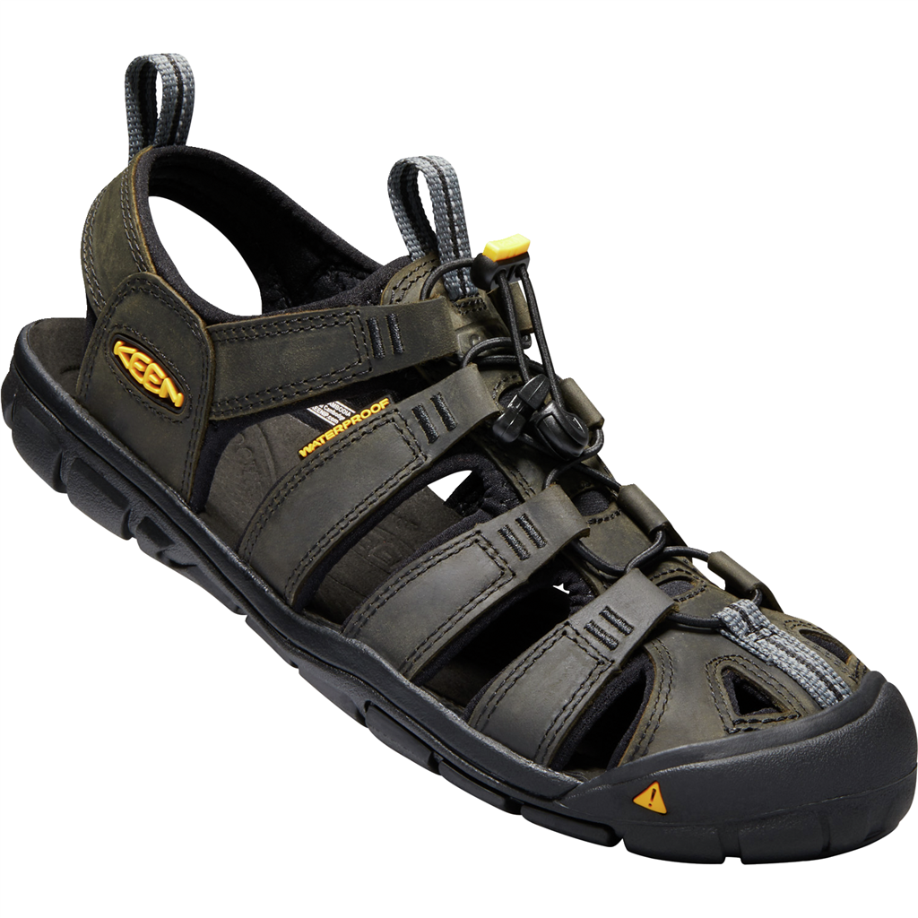 KEEN Herren Trekkingsandalen M Clearwater CNX Leather, Grau, aus Leder