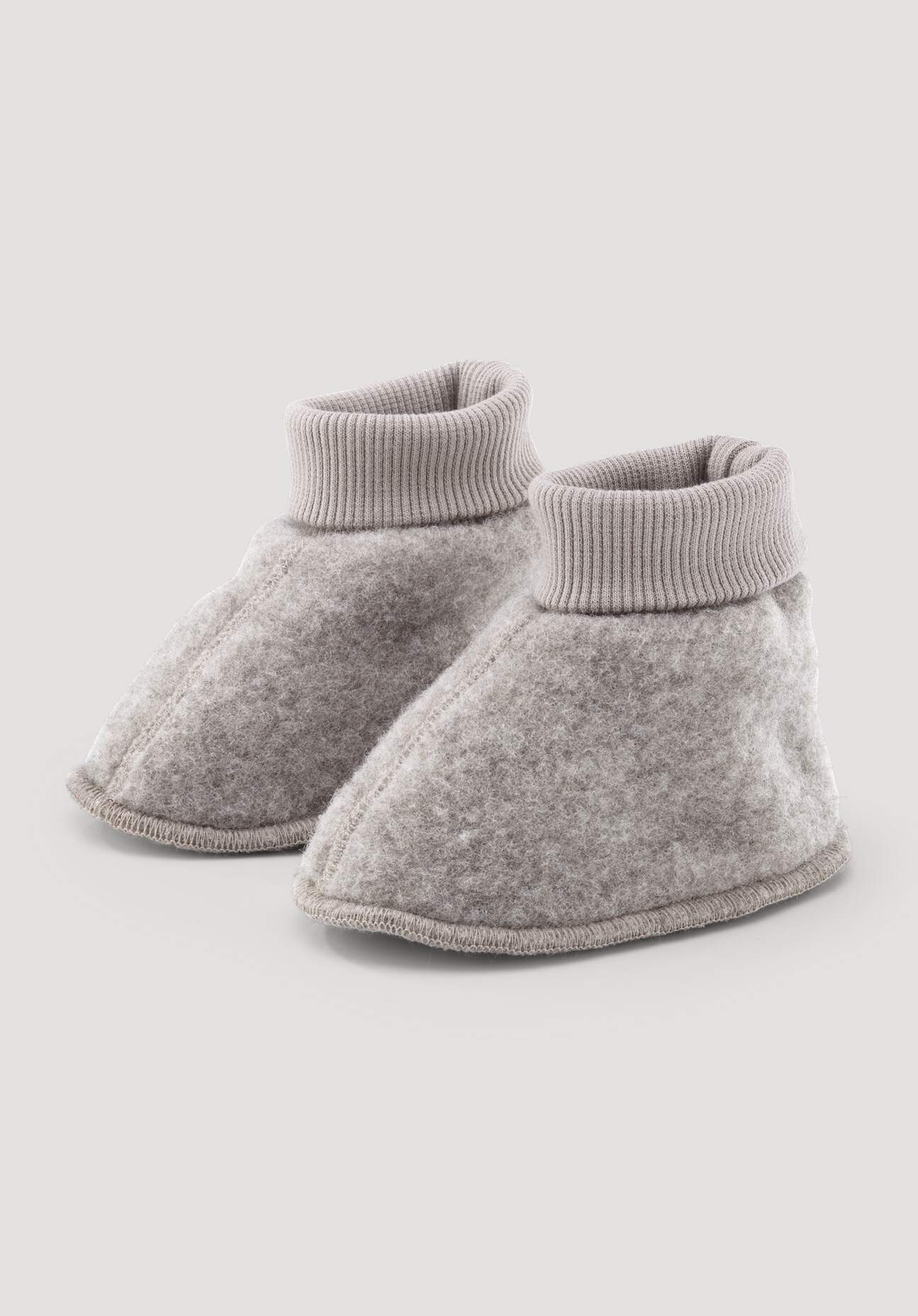 hessnatur Baby Wollfleece Schuhe aus Bio-Merinowolle - grau Grösse50/56