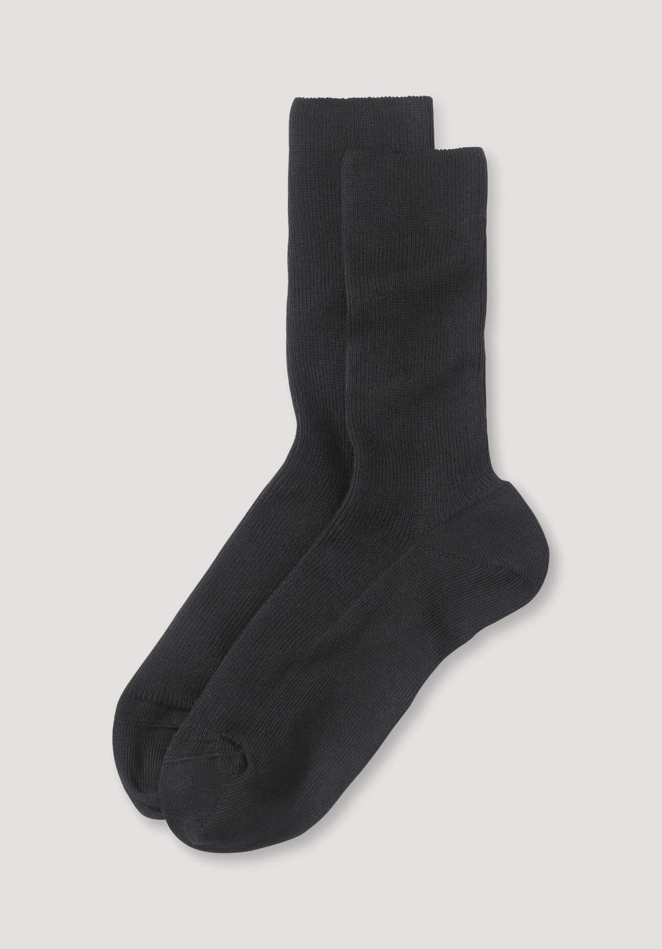 hessnatur Socken im aus Bio-Baumwolle - schwarz Grösse46/47