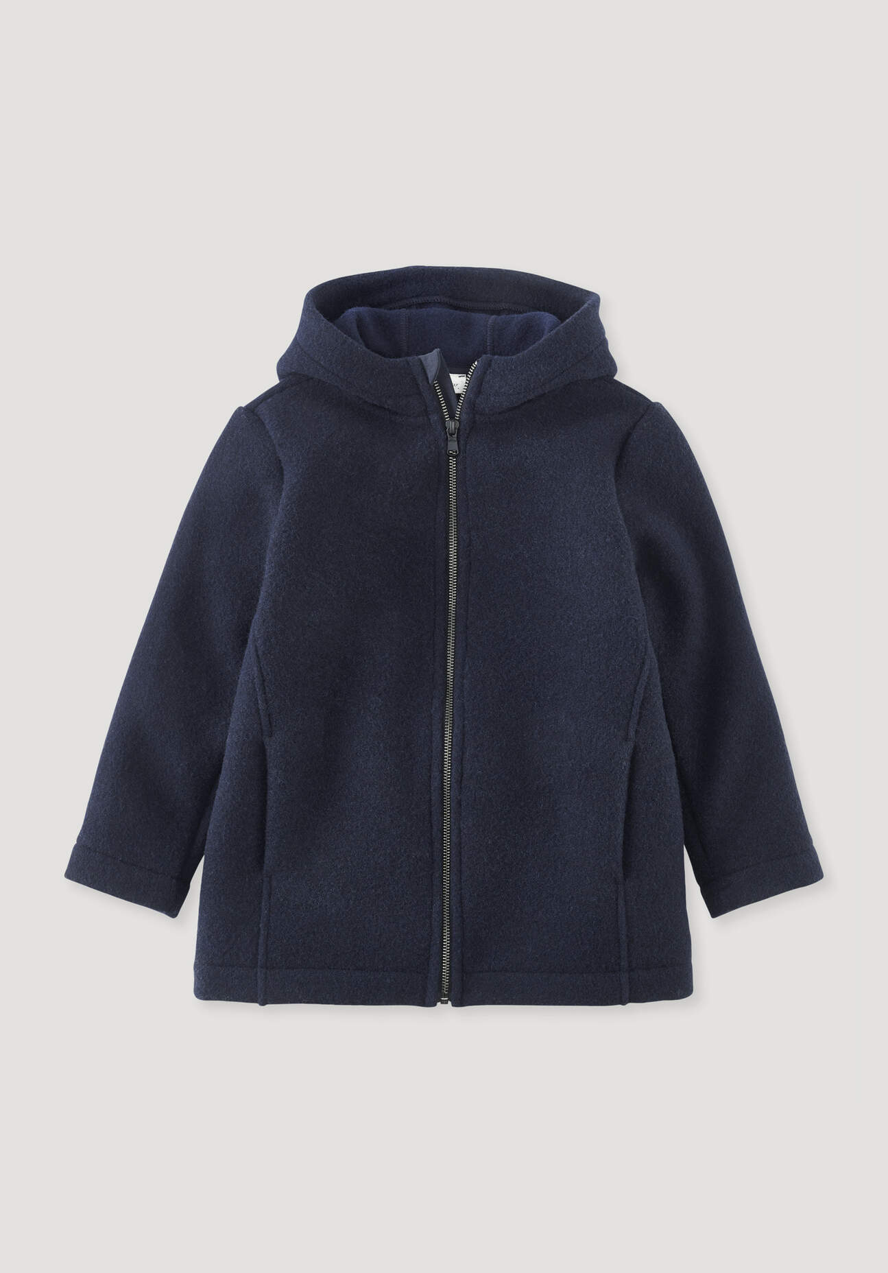 hessnatur Kinder Rhön-Mantel aus regionaler Schurwolle - blau Grösse134/140