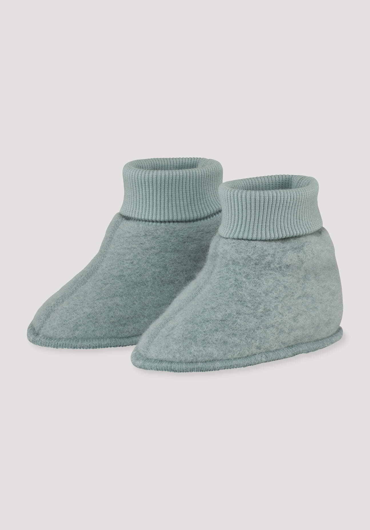 hessnatur Baby Wollfleece Schuhe aus Bio-Merinowolle - grün Grösse74/80