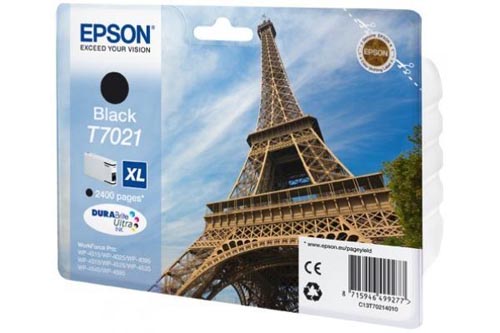 Epson E70 Druckerpatronen XL bk - Epson T7021 bk, C13T70214010 für z.B. Epson WorkForce Pro WP -4015 DN, Epson WorkForce Pro WP -4025 DW